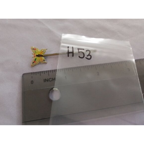 Vintage Yellow Butterfly Hair Pin Barrette Clip - Picture 3 of 3